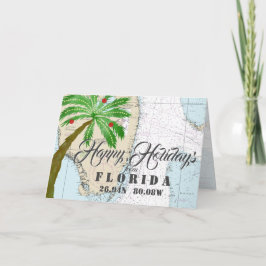 Tarjeta Festiva Felices Fiestas Náuticas Tropicales desde Florida