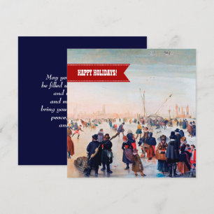 Tarjeta Festiva Felices Fiestas. Navidades Bellas Artes