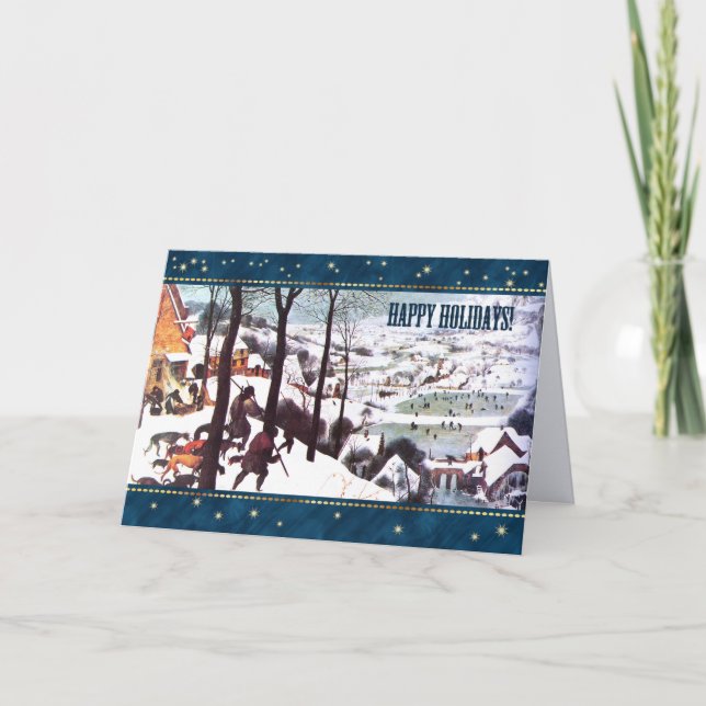 Tarjeta Festiva Felices Fiestas. Navidades Bellas Artes (Anverso)