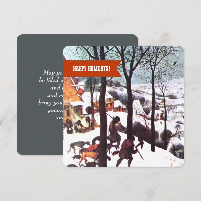 Tarjeta Festiva Felices Fiestas. Navidades Bellas Artes (Anverso / Reverso)