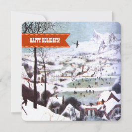 Tarjeta Festiva Felices Fiestas. Navidades Bellas Artes