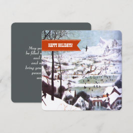 Tarjeta Festiva Felices Fiestas. Navidades Bellas Artes