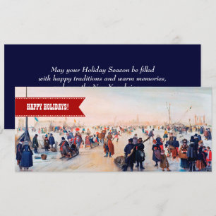Tarjeta Festiva Felices Fiestas. Navidades Bellas Artes