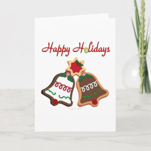 Tarjeta Festiva Felices fiestas Navidades Cookie Bells