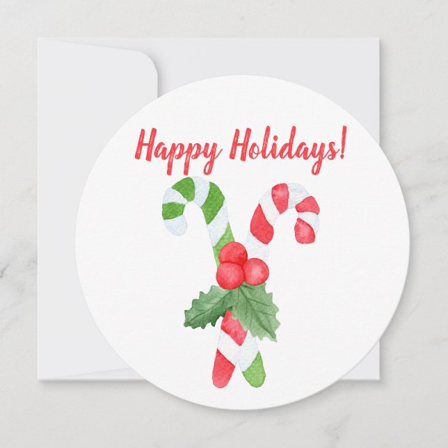 Tarjeta Festiva ¡Felices Fiestas! | Navidades de canela acuarela (Anverso)