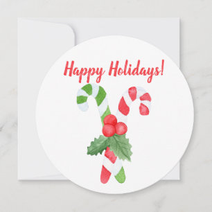 Tarjeta Festiva ¡Felices Fiestas!   Navidades de canela acuarela