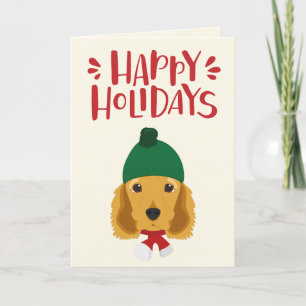 Tarjeta Festiva Felices fiestas - Navidades de Cute Cocker Spaniel