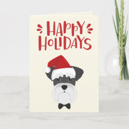 Tarjeta Festiva Felices fiestas - Navidades de Cute Schnauzer