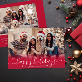 Tarjeta Festiva Felices Fiestas, Navidades de fotos del Rojo Moder