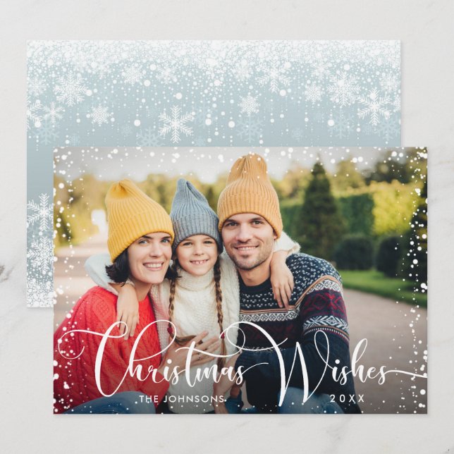 Tarjeta Festiva Felices Fiestas Navidades de FOTOS Saludos (Anverso / Reverso)