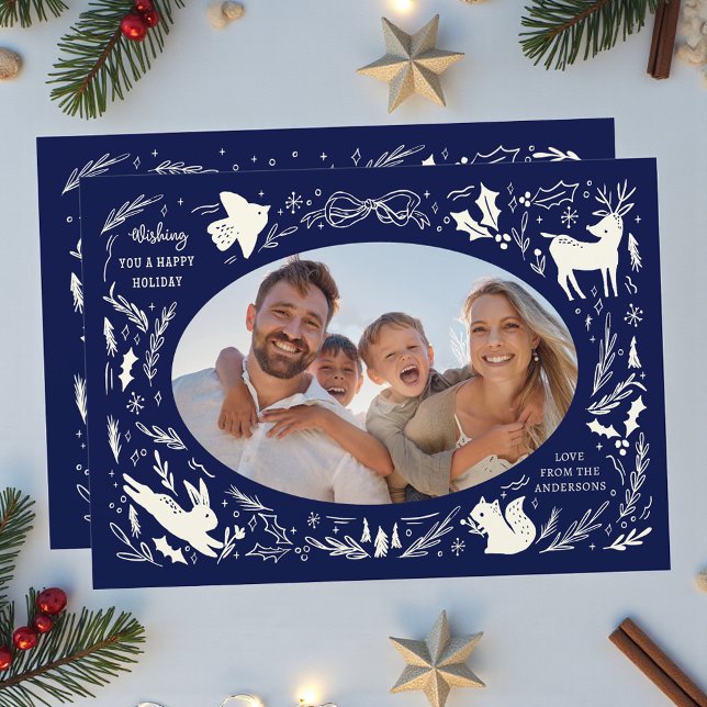 Tarjeta Festiva Felices fiestas Navidades Foto de Woodland Doodle (Subido por el creador)