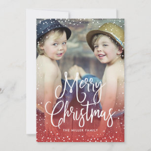 Tarjeta Festiva Felices fiestas Navidades Nieve Foto RED