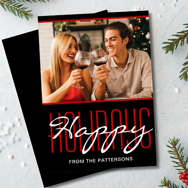 Tarjeta Festiva Felices fiestas Navidades Rústicos Foto personaliz (Subido por el creador)