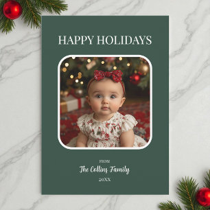 Tarjeta Festiva Felices Fiestas, Navidades simples de fotografía d
