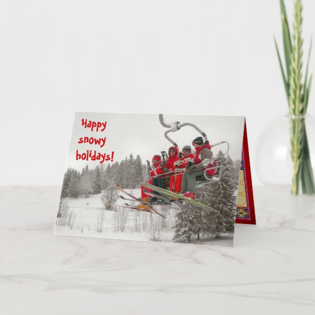 Tarjeta Festiva Felices fiestas nevadas (Anverso)