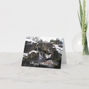 Tarjeta Festiva Felices Fiestas Nieve Skansen Suecia