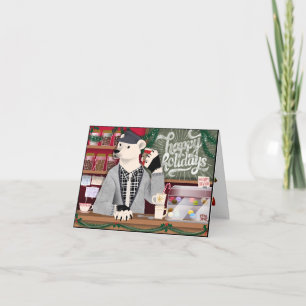 Tarjeta Festiva Felices Fiestas Oso Polar