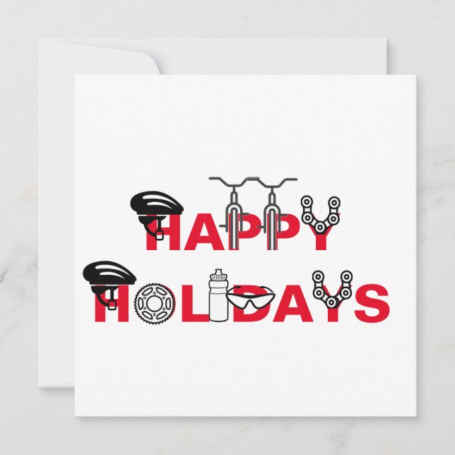 Tarjeta Festiva Felices Fiestas Para Ciclistas (Anverso)