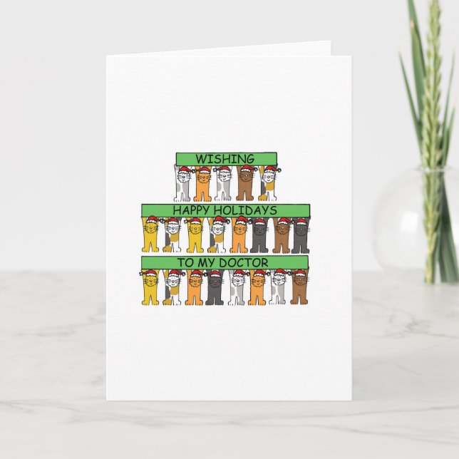 Tarjeta Festiva Felices fiestas para mi Médico (Anverso)