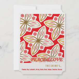 Tarjeta Festiva Felices fiestas   Paz y amor   Flor de pascua  