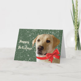 Tarjeta Festiva Felices Fiestas Perro Labrador Lindo Navideño Fest