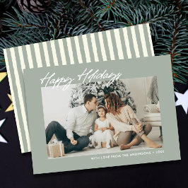 Tarjeta Festiva Felices Fiestas Personalizadas Modernas Mensaje y 