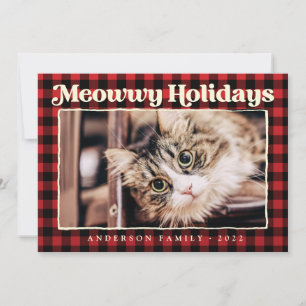 Tarjeta Festiva Felices Fiestas Plaid Moderno Divertido Foto de Ga