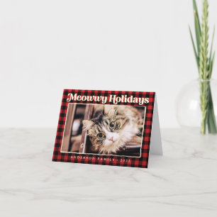 Tarjeta Festiva Felices Fiestas Plaid Moderno Divertido Foto de Ga