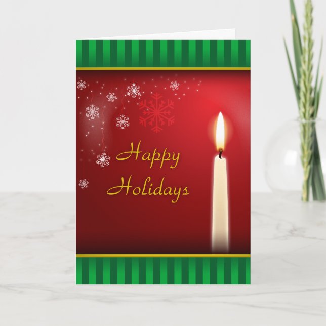 Tarjeta Festiva Felices fiestas por la luz de las velas (Anverso)