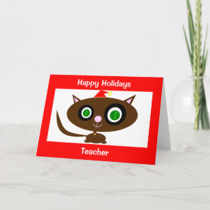 Tarjeta Festiva Felices fiestas, profesor