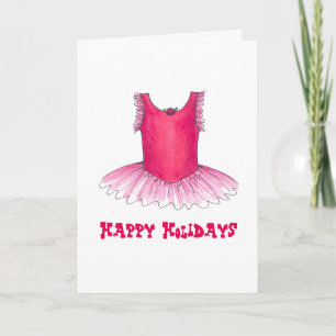 Tarjeta Festiva Felices Fiestas Profesora de Baile Ballet Bailarin