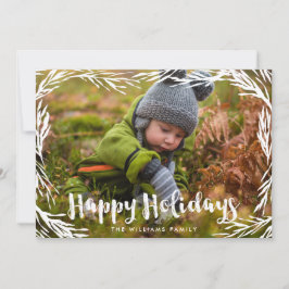 Tarjeta Festiva Felices Fiestas Querida Foto de Familia de Pino