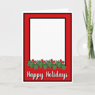 Tarjeta Festiva Felices Fiestas Ramitas de Acebo, Vegetación de Na