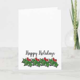 Tarjeta Festiva Felices Fiestas Ramitas de Acebo, Vegetación de Na