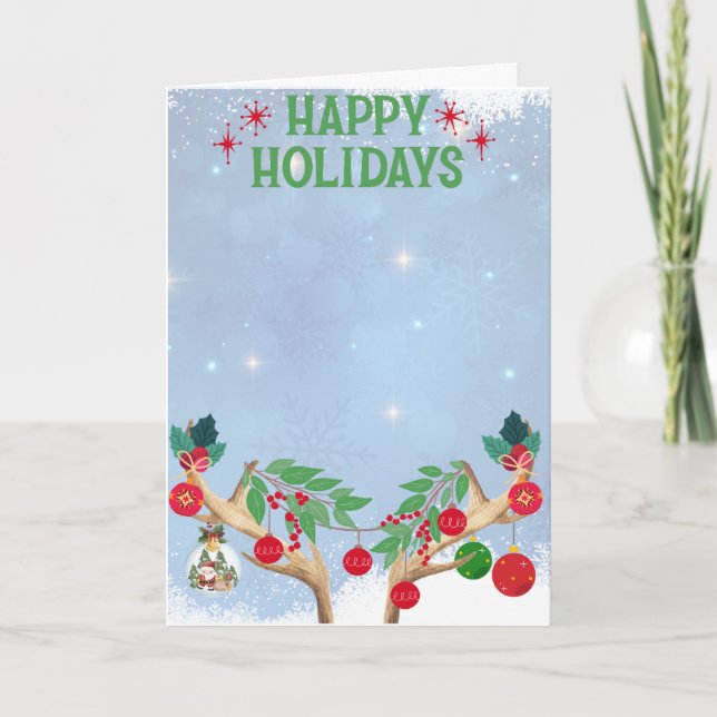 Tarjeta Festiva Felices Fiestas Reno (Anverso)