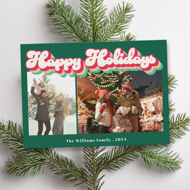 Tarjeta Festiva Felices Fiestas Retro 2 Foto (Subido por el creador)