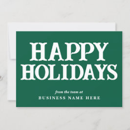 Tarjeta Festiva Felices Fiestas Retro Green Business Corporate