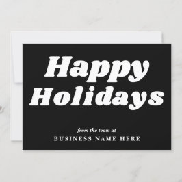 Tarjeta Festiva Felices Fiestas Retro Groovy Black Business