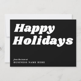 Tarjeta Festiva Felices Fiestas Retro Groovy Black Business