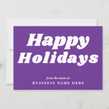 Felices Fiestas Retro Groovy Purple Business
