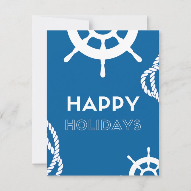 Tarjeta Festiva Felices Fiestas- Ropa Náutica (Anverso)