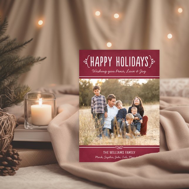 Tarjeta Festiva Felices Fiestas Rustic Wine Photo (Subido por el creador)