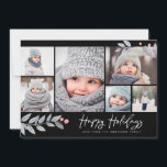 Tarjeta Festiva Felices Fiestas Rústicas Floral MultiCollage de fo<br><div class="desc">Esta fantástica y festiva tarjeta de vacaciones de 6 fotos presenta un collage de fotos,  florals y dice "Felices Fiestas" en un guión moderno. Viene con un patrón de coincidencia en la parte posterior.</div>