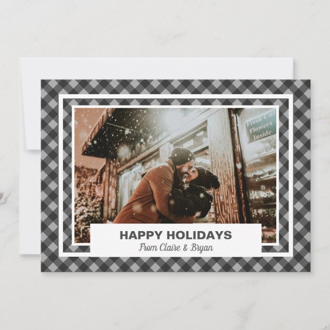 Tarjeta Festiva Felices Fiestas Rústicas Personalizadas Foto (Anverso)