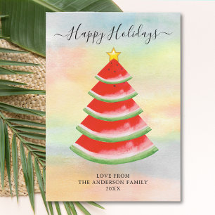 Tarjeta Festiva Felices Fiestas Sandía