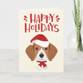 Tarjeta Festiva Felices fiestas - Santa Beagle, Navidades