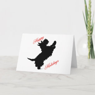 Tarjeta Festiva Felices Fiestas Scottish Terrier