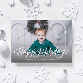 Tarjeta Festiva Felices fiestas simple foto clásica