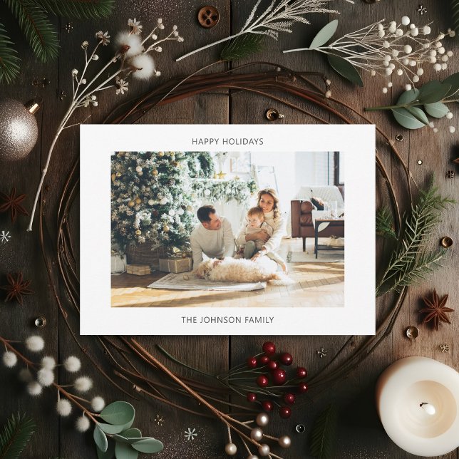 Tarjeta Festiva Felices Fiestas Simple Una Foto (Subido por el creador)