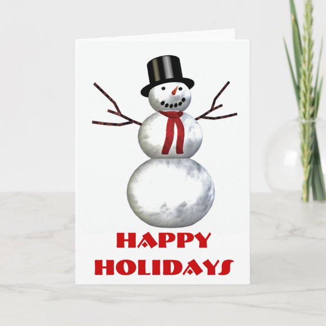 Tarjeta Festiva Felices fiestas - snowman (Anverso)